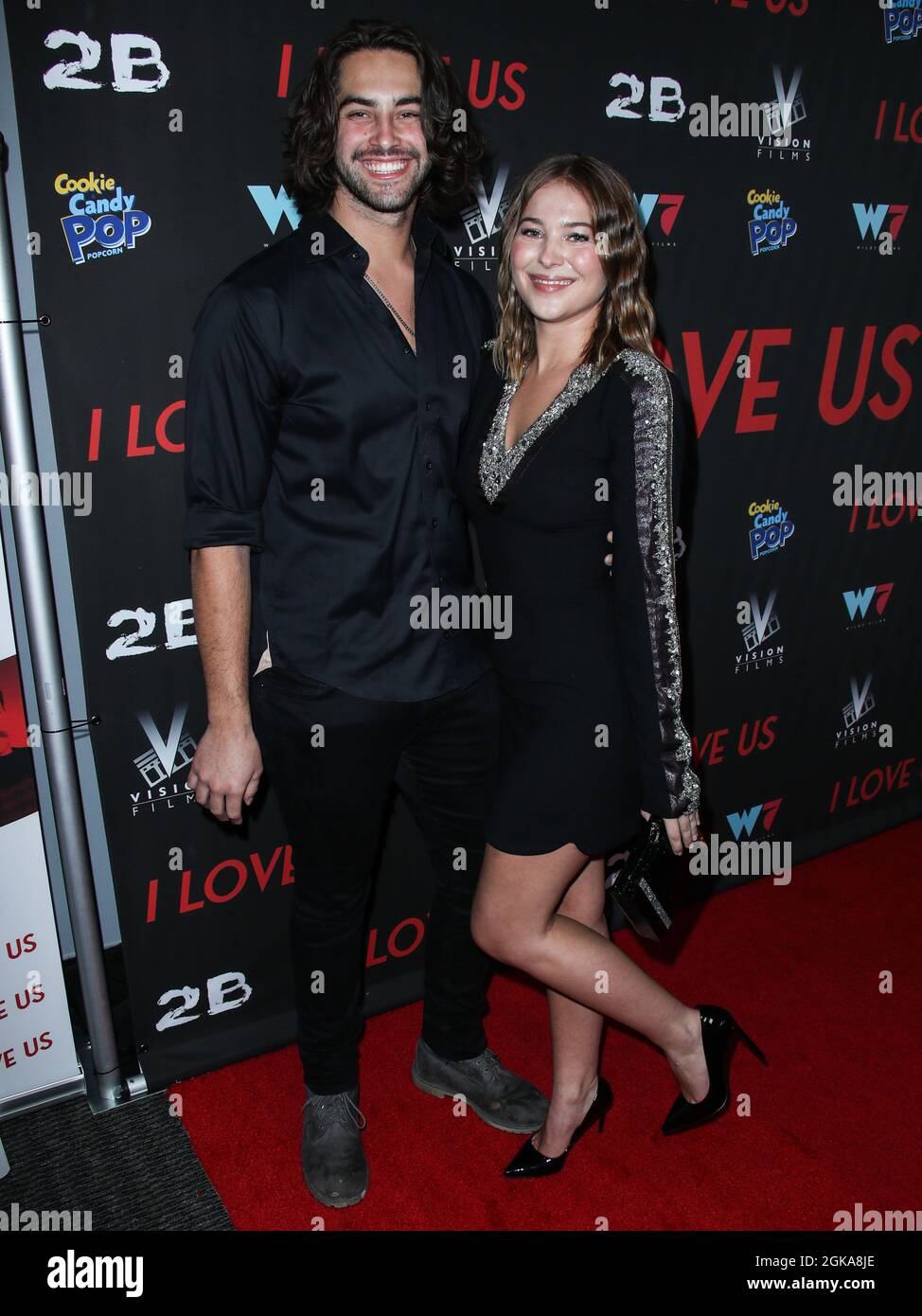 Hollywood, United States. 13th Sep, 2021. HOLLYWOOD, LOS ANGELES, CALIFORNIA, USA - SEPTEMBER 13: James Robert Brookes and girlfriend/actress Jasper Polish arrive at the Los Angeles Premiere Of Vision Films' 'I Love Us' held at the Harmony Gold Theater on September 13, 2021 in Hollywood, Los Angeles, California, United States. (Photo by Xavier Collin/Image Press Agency) Credit: Image Press Agency/Alamy Live News Stock Photo