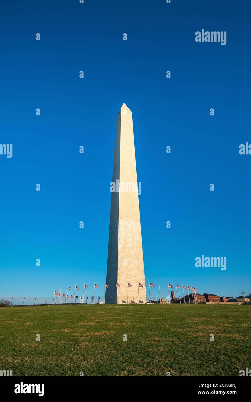 Washington Monument in Washington, D.C. with blue sky Stock Photo - Alamy