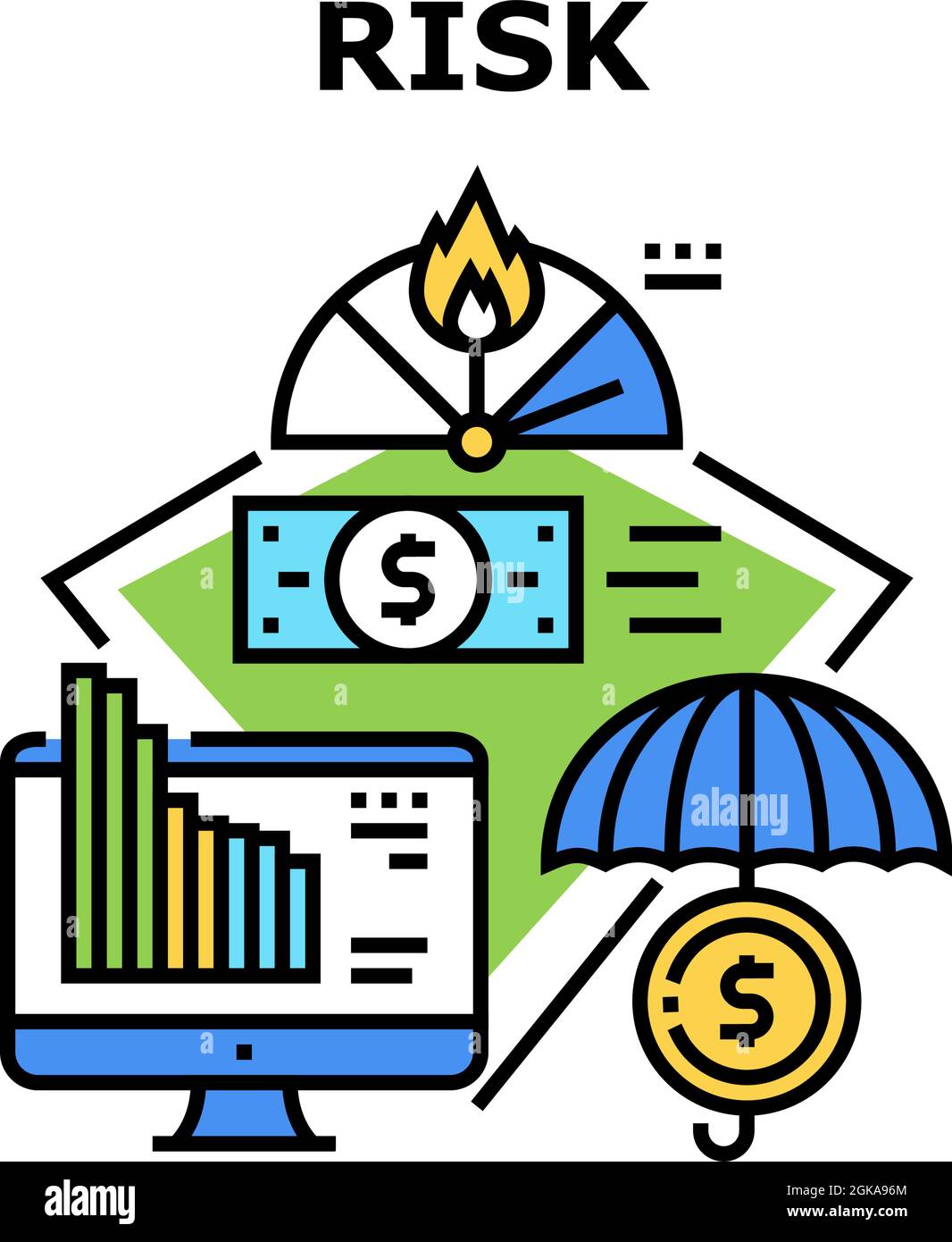Financial Risk Vector Concept Color Illustration Stock Vector Image