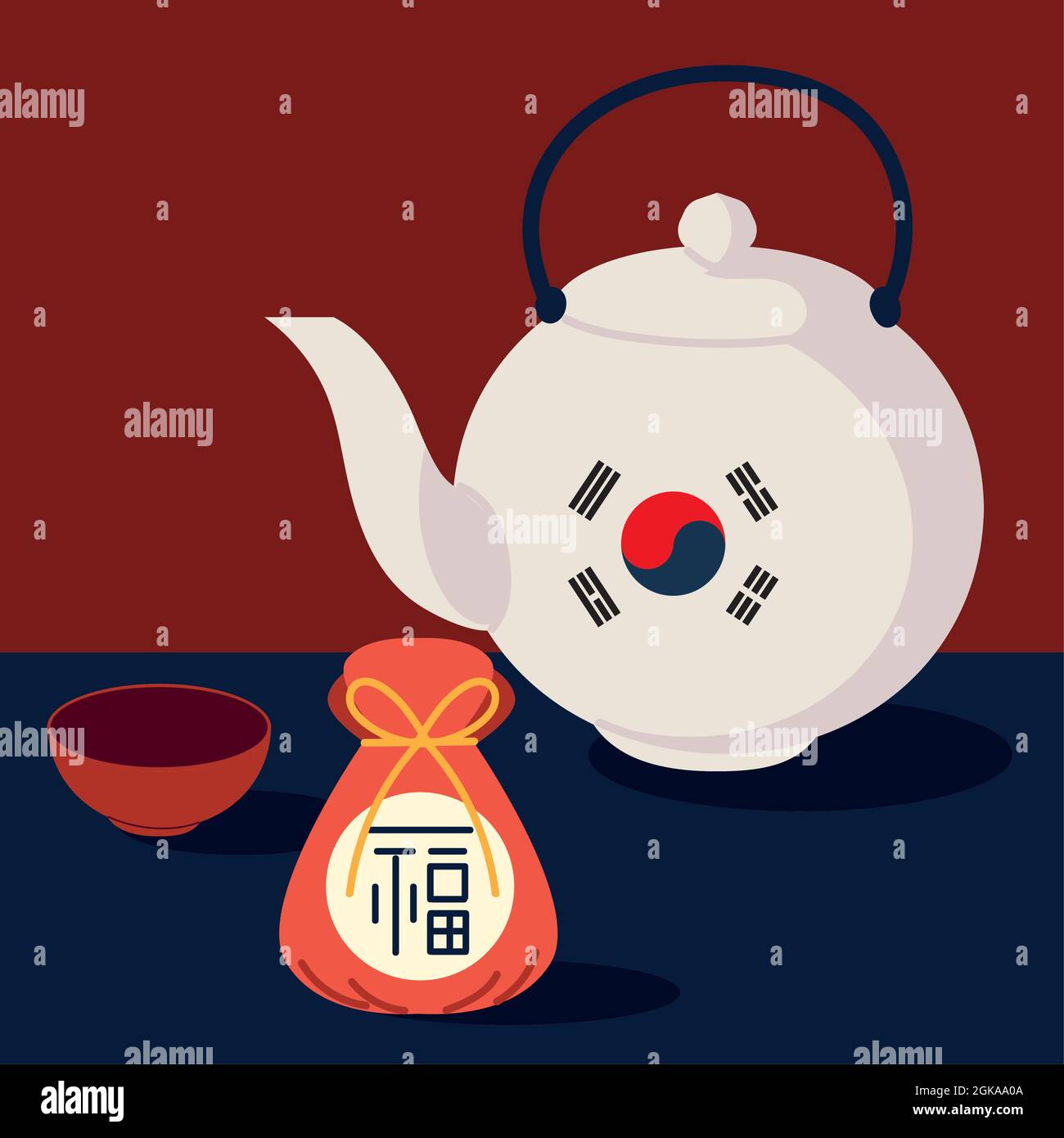 korean teapot and gift Stock Vector Image & Art Alamy