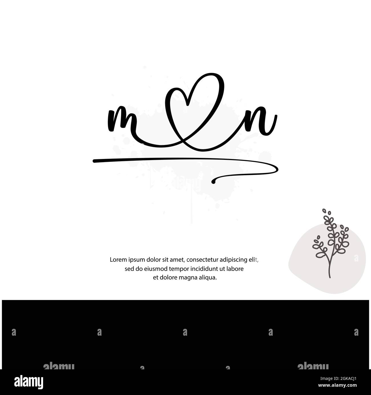 M N MN Initial letter handwriting and signature logo. Beauty vector initial logo .Fashion, boutique, floral and botanical Stock Vector