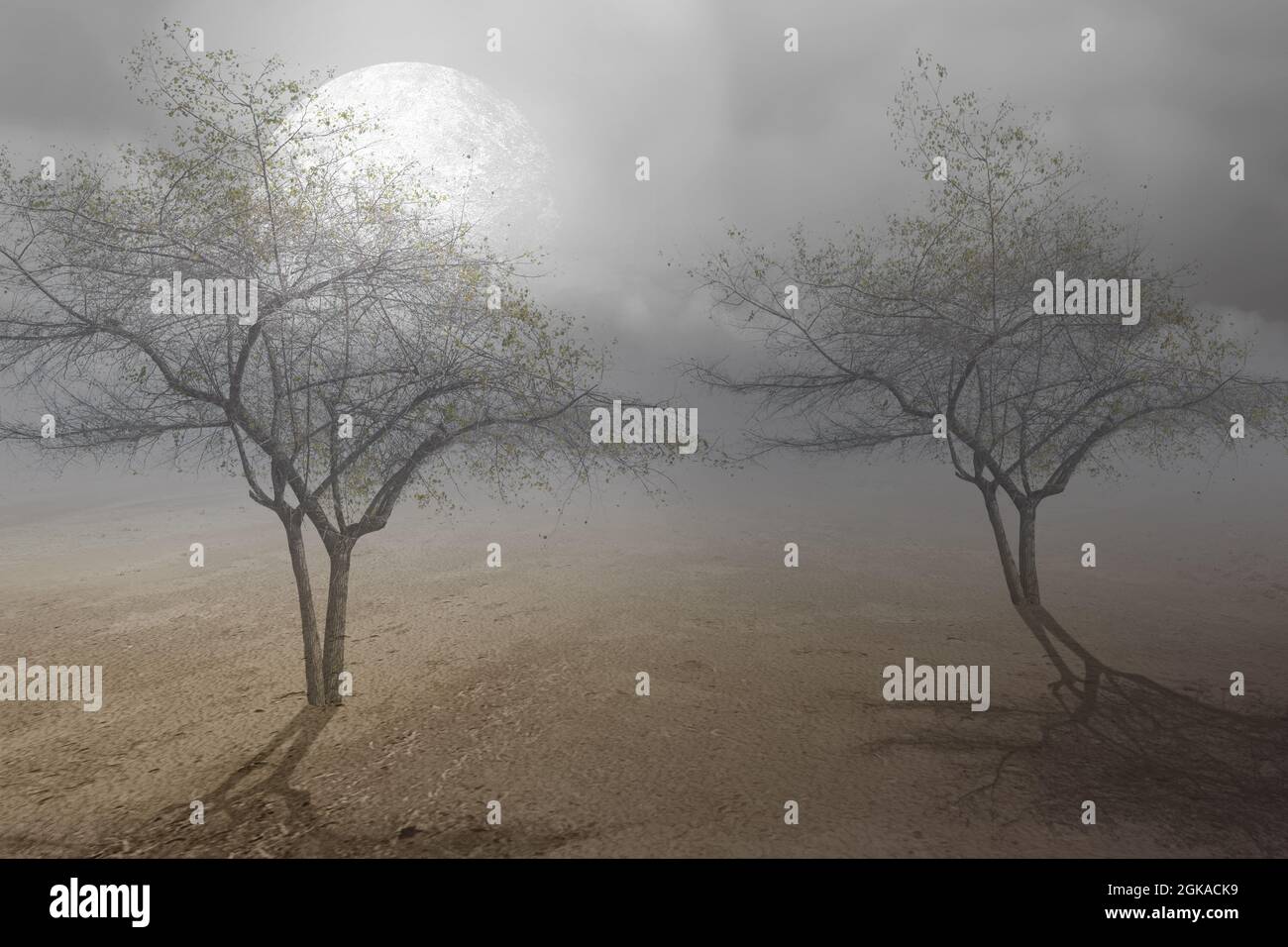 Full moon with dark cloudscapes on the night. Halloween concept Stock ...