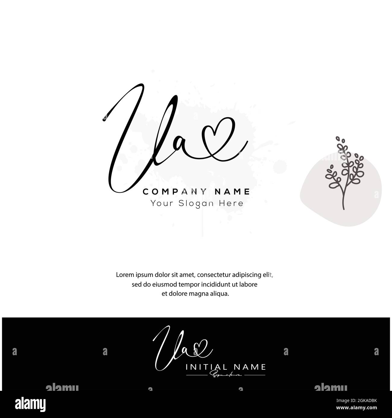 U A UA Initial letter handwriting and signature logo. Beauty vector initial logo .Fashion, boutique, floral and botanical Stock Vector