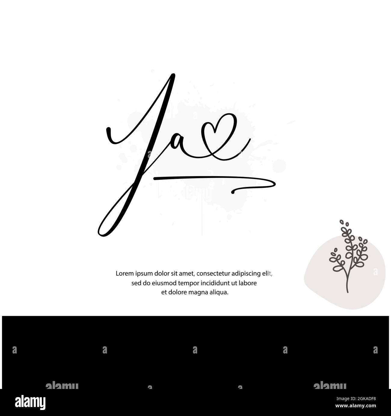 J A JA Initial letter handwriting and signature logo. Beauty vector initial logo .Fashion, boutique, floral and botanical Stock Vector
