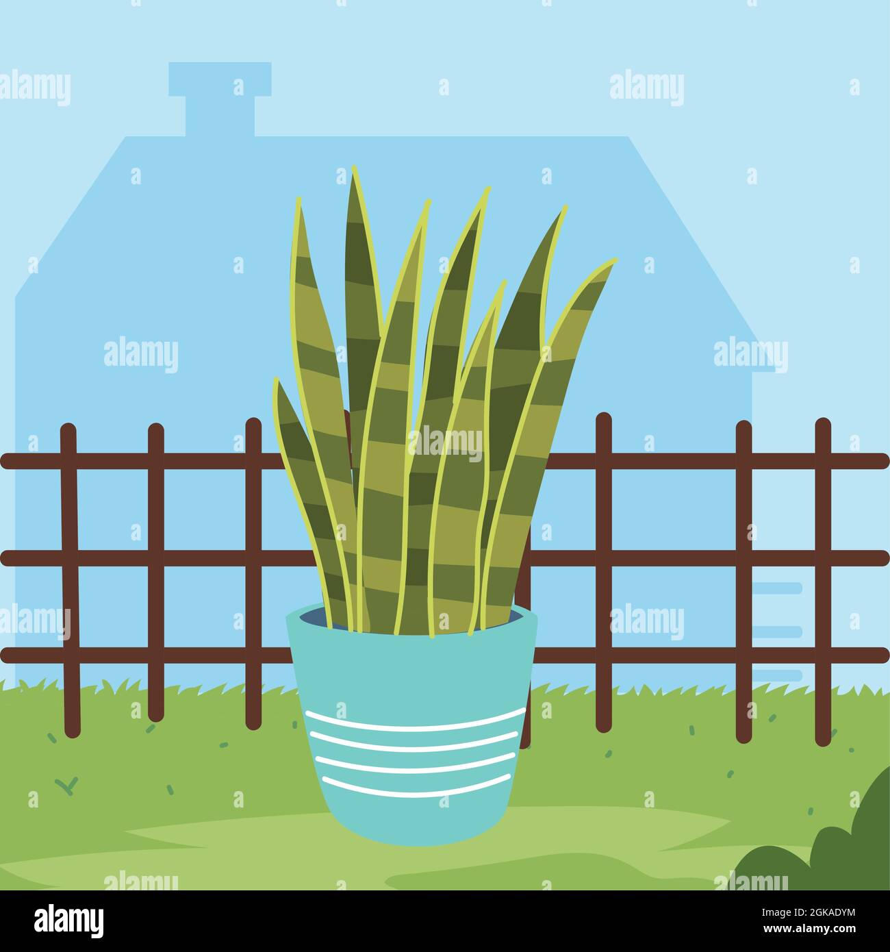 houseplant and fence Stock Vector Image & Art - Alamy