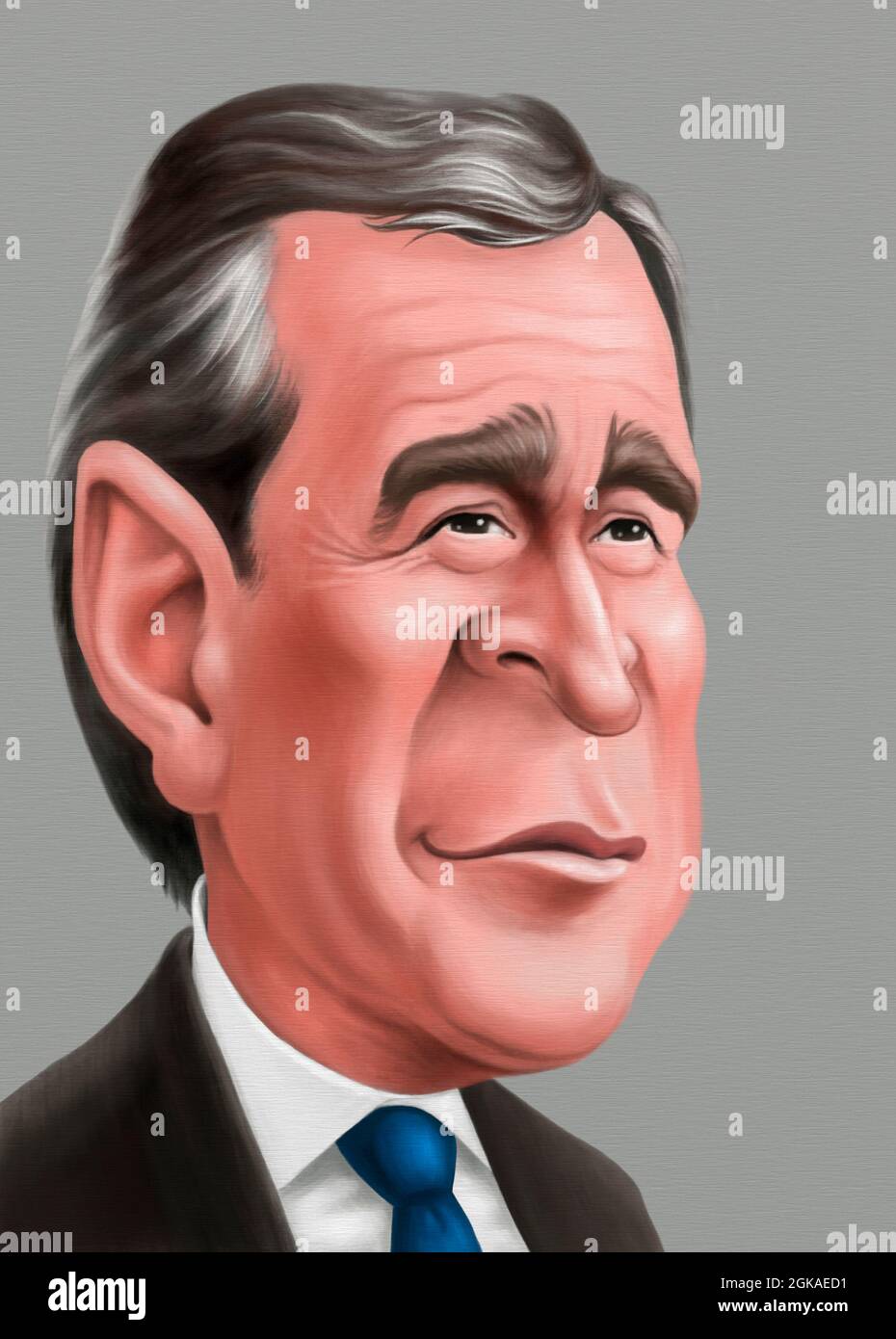 George W.Bush caricature Stock Photo