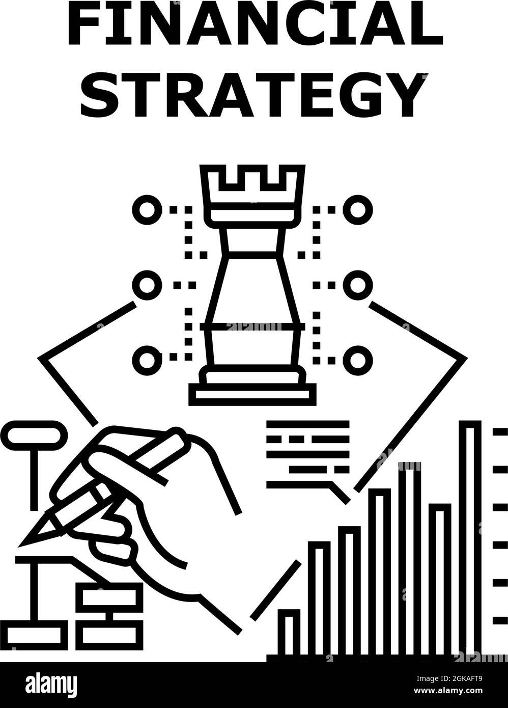 Financial Strategy Concept Black Illustration Stock Vector Image & Art ...