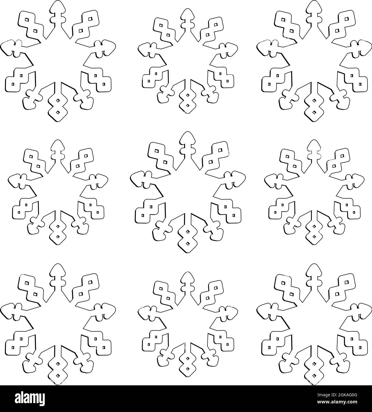 Snowflakes illustration Black and White Stock Photos & Images - Alamy