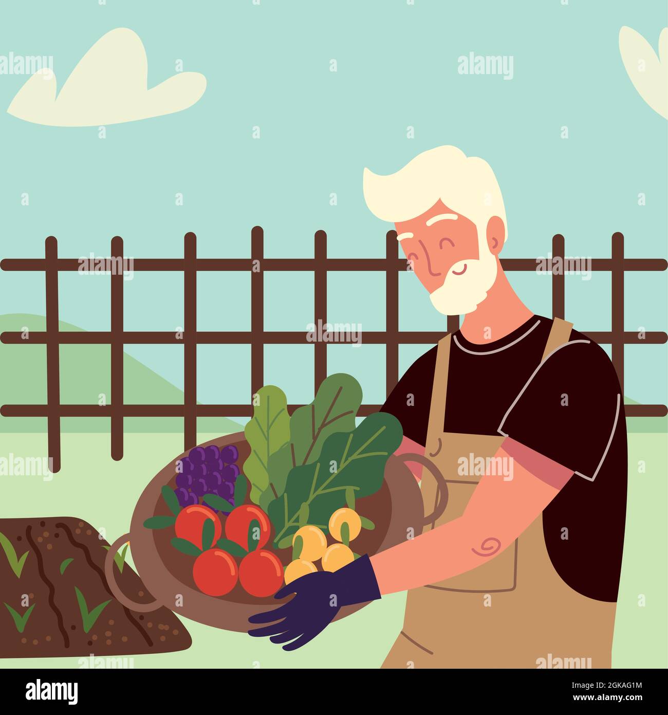 farmer old man Stock Vector Image & Art - Alamy