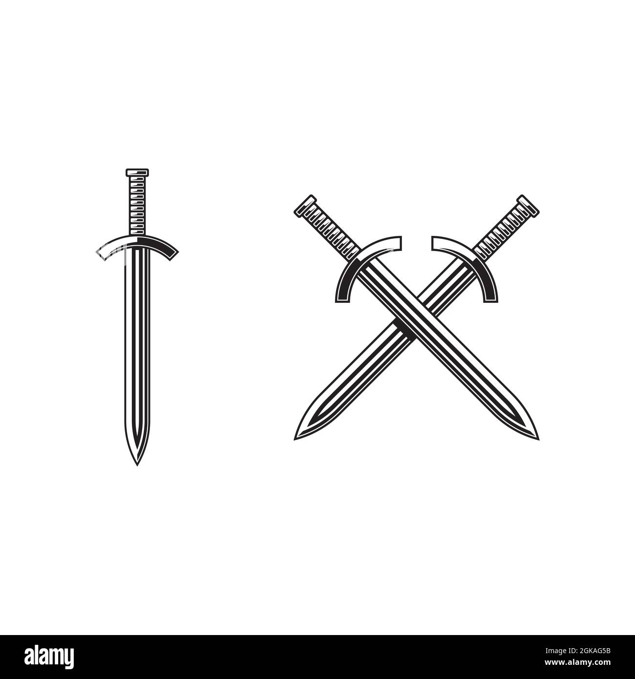 knight swords isolated on white background. Swords silhouettes. Vector ...