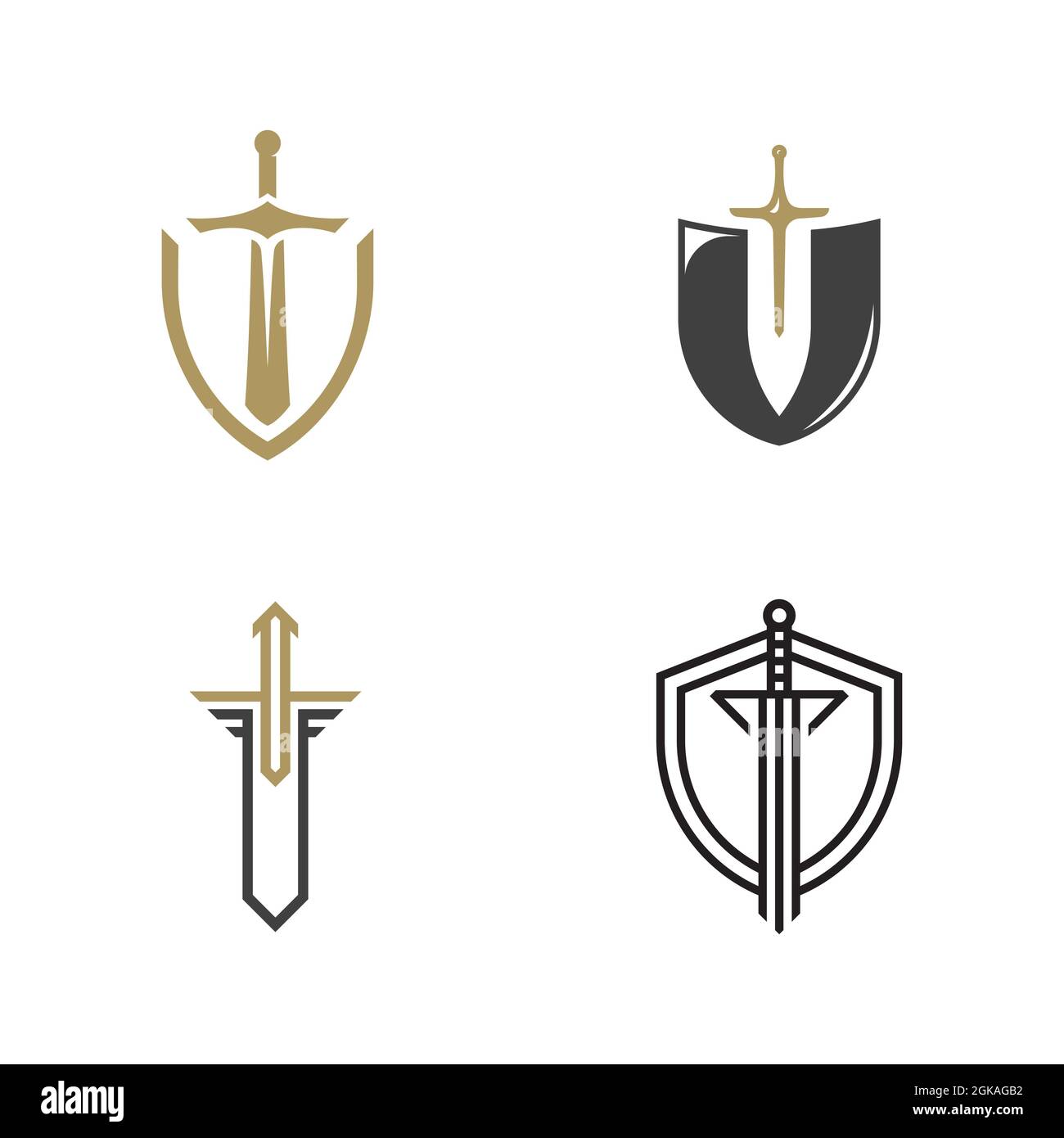 knight swords isolated on white background. Swords silhouettes. Vector ...