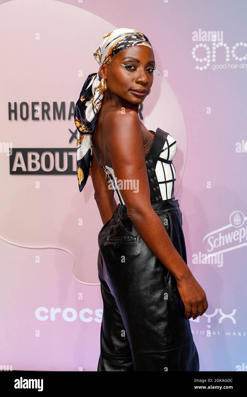 Berlin, Germany. 13th Sep, 2021. Nikeata Thompson comes to the Marina  Hoermanseder show at Kraftwerk. About You, or Re-Fashion Week, has been  part of Berlin Fashion Week since 2021. About You Fashion