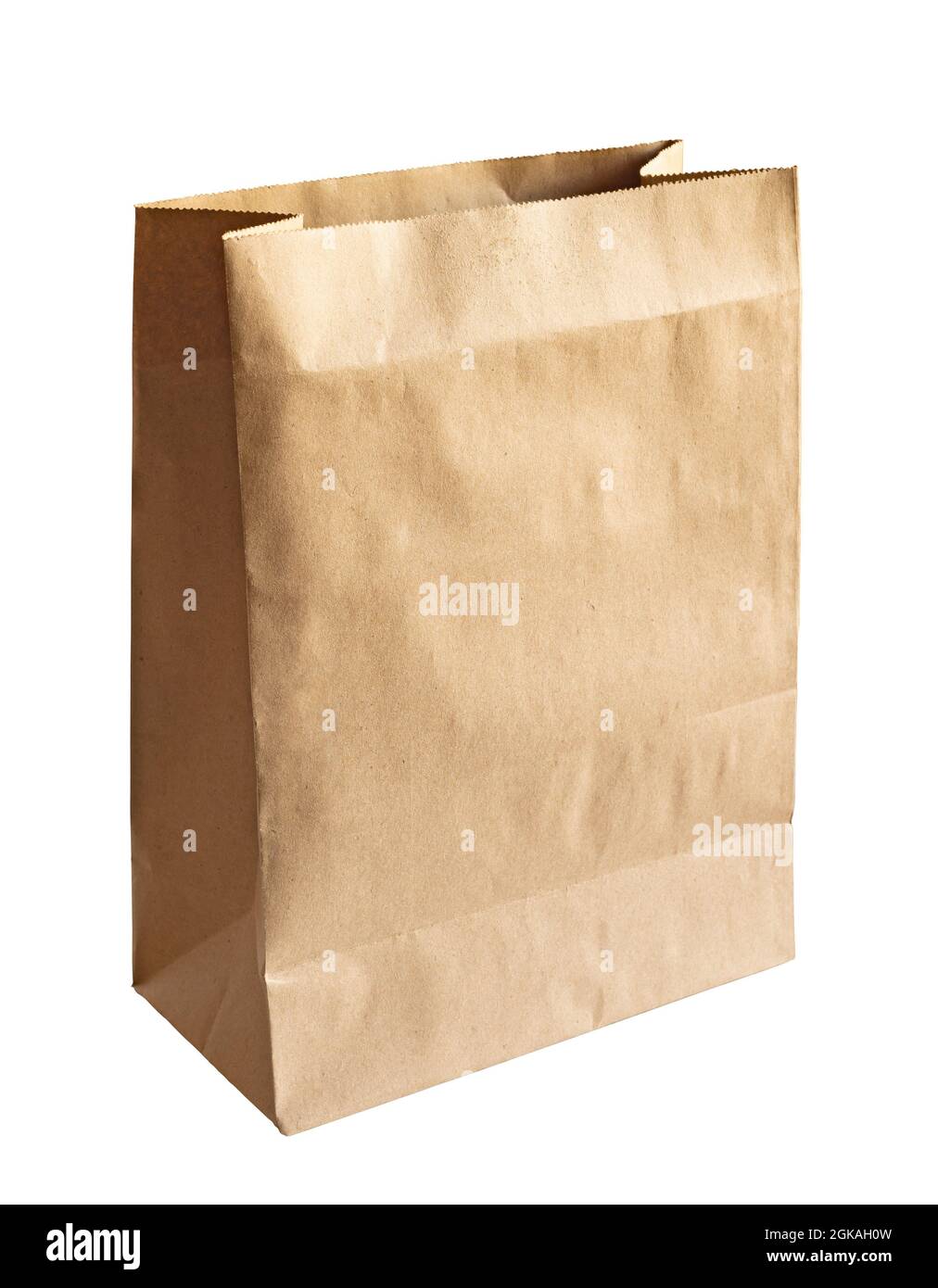 Brown paper bag isolated on white background Stock Photo
