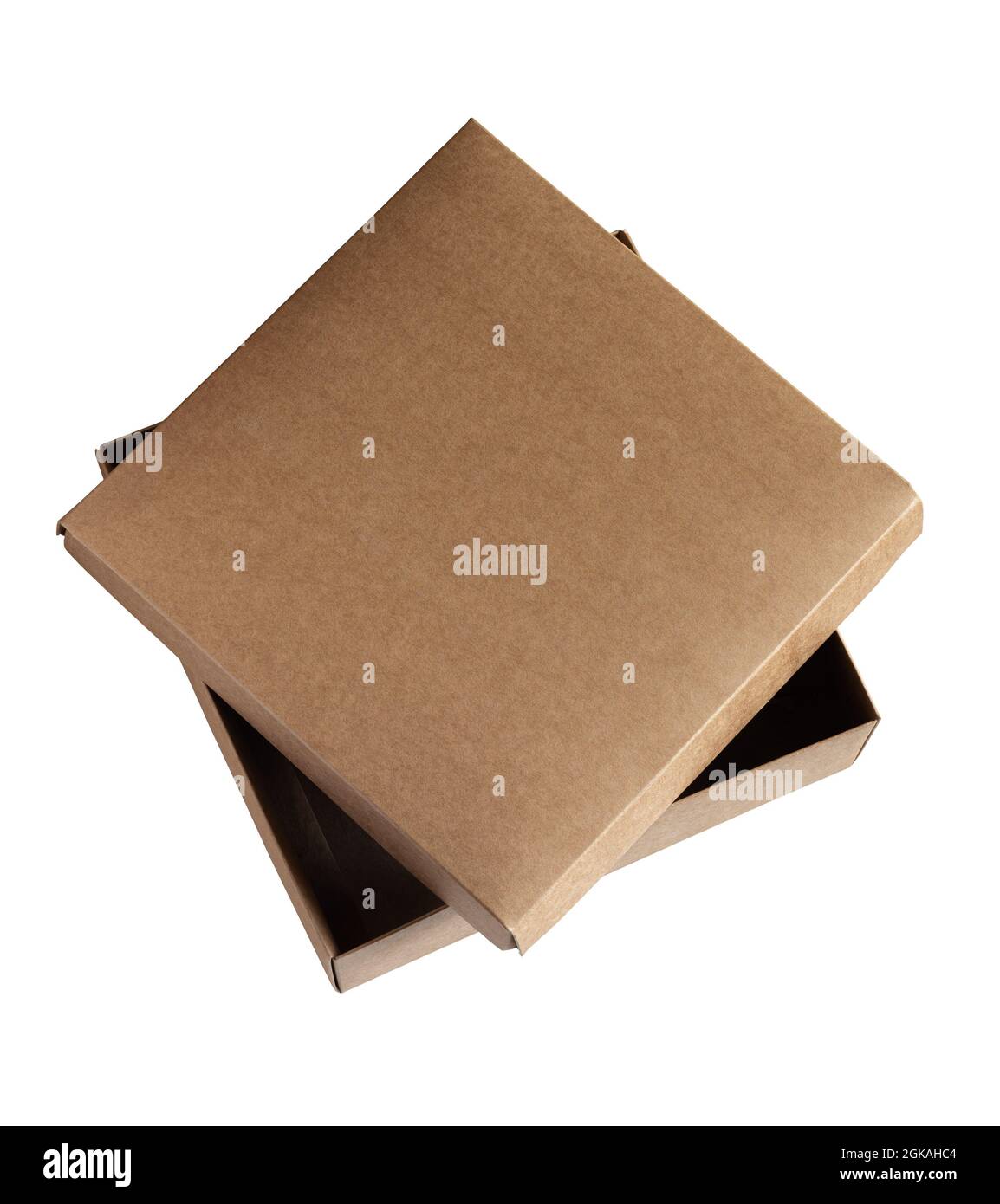 Open cardboard box isolated on white background Stock Photo