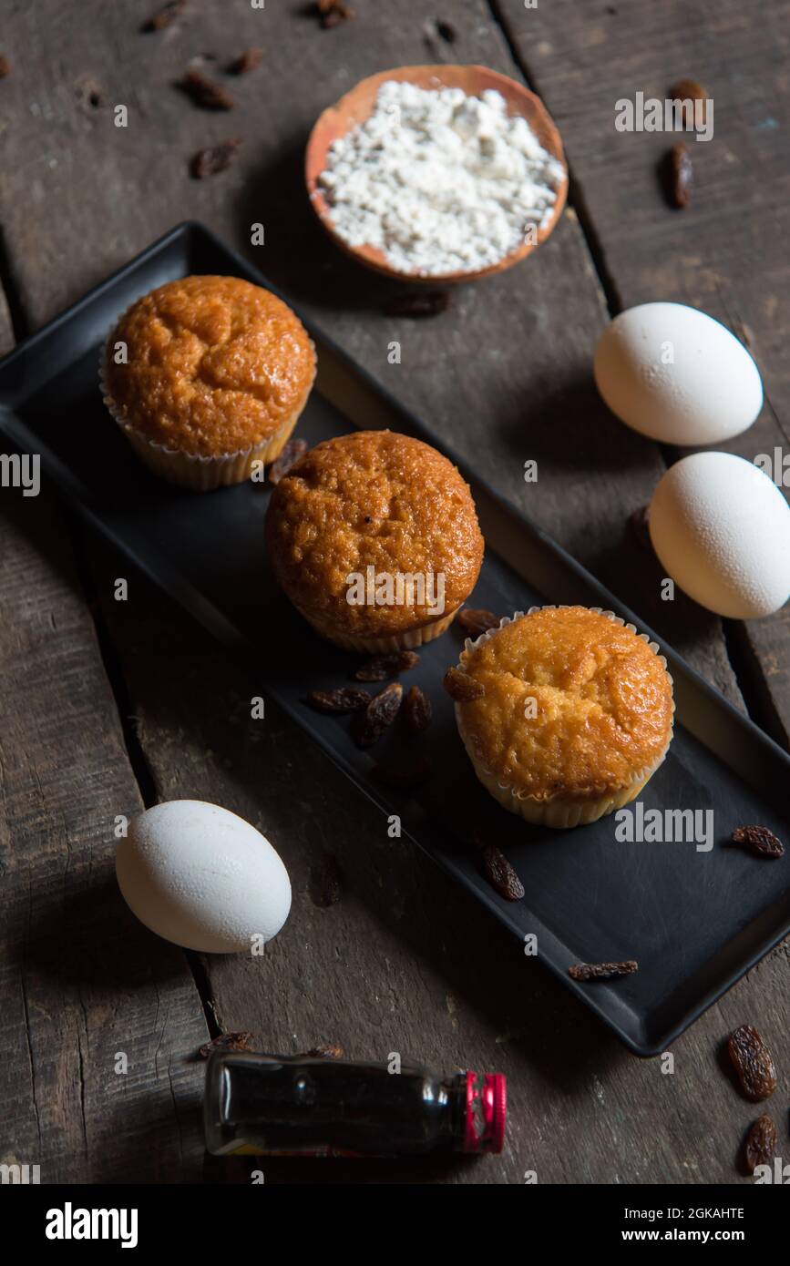 Indian traditional sweet motichur laddu or laddoo made of gram flour balls deep fried and dipped in sugar syrup Stock Photo