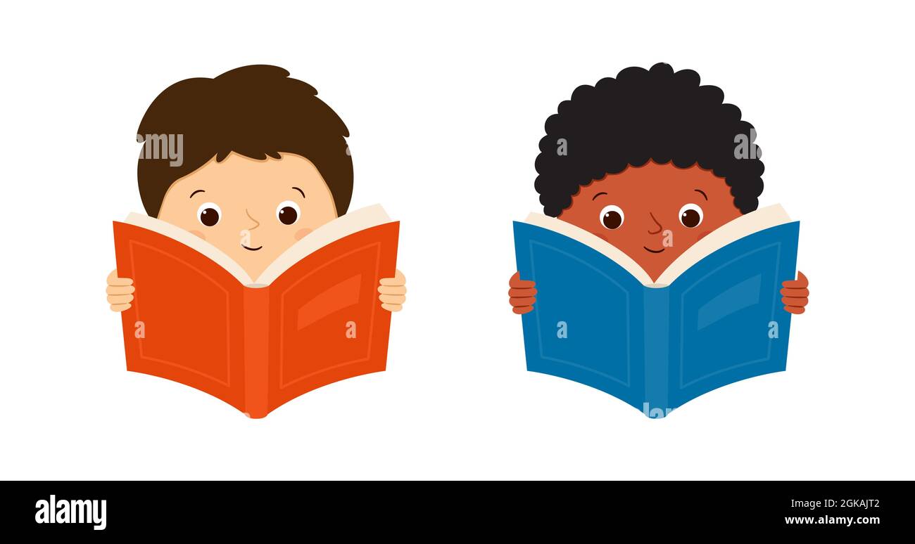 Black boy reading book library Stock Vector Images Alamy