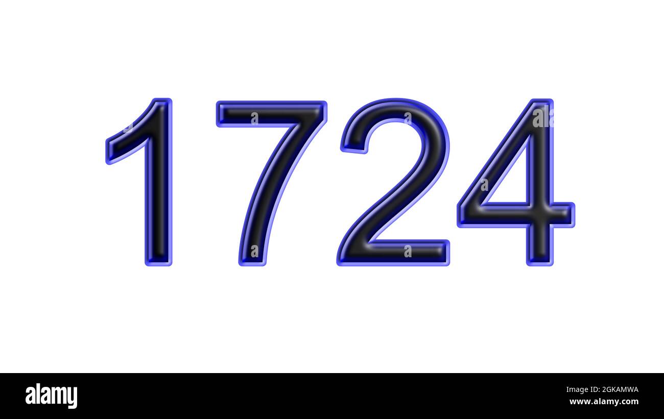 blue 1724 number 3d effect white background Stock Photo