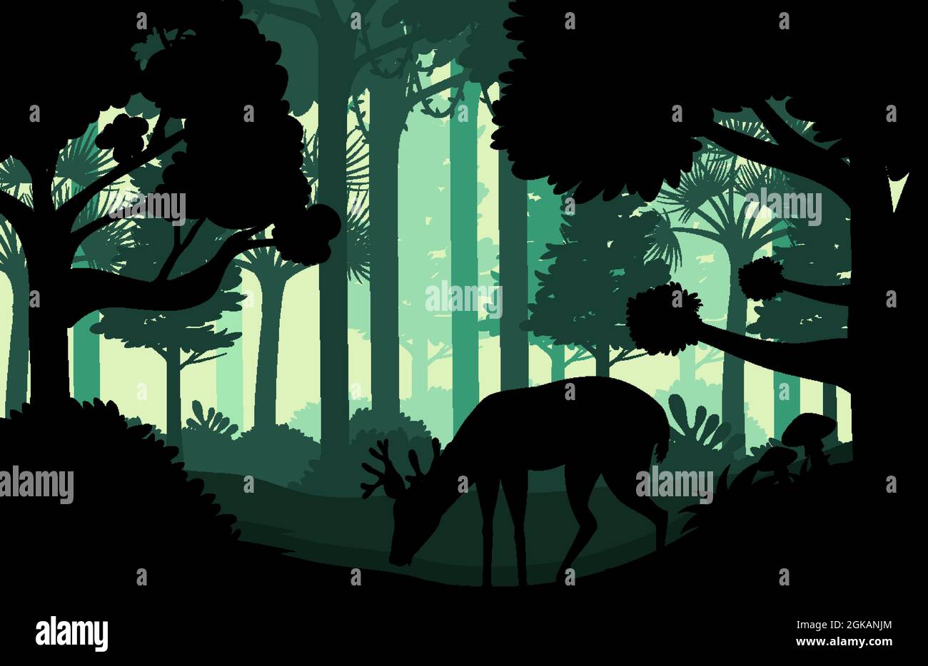 Silhouette dark forest landscape background illustration Stock Vector Image  & Art - Alamy