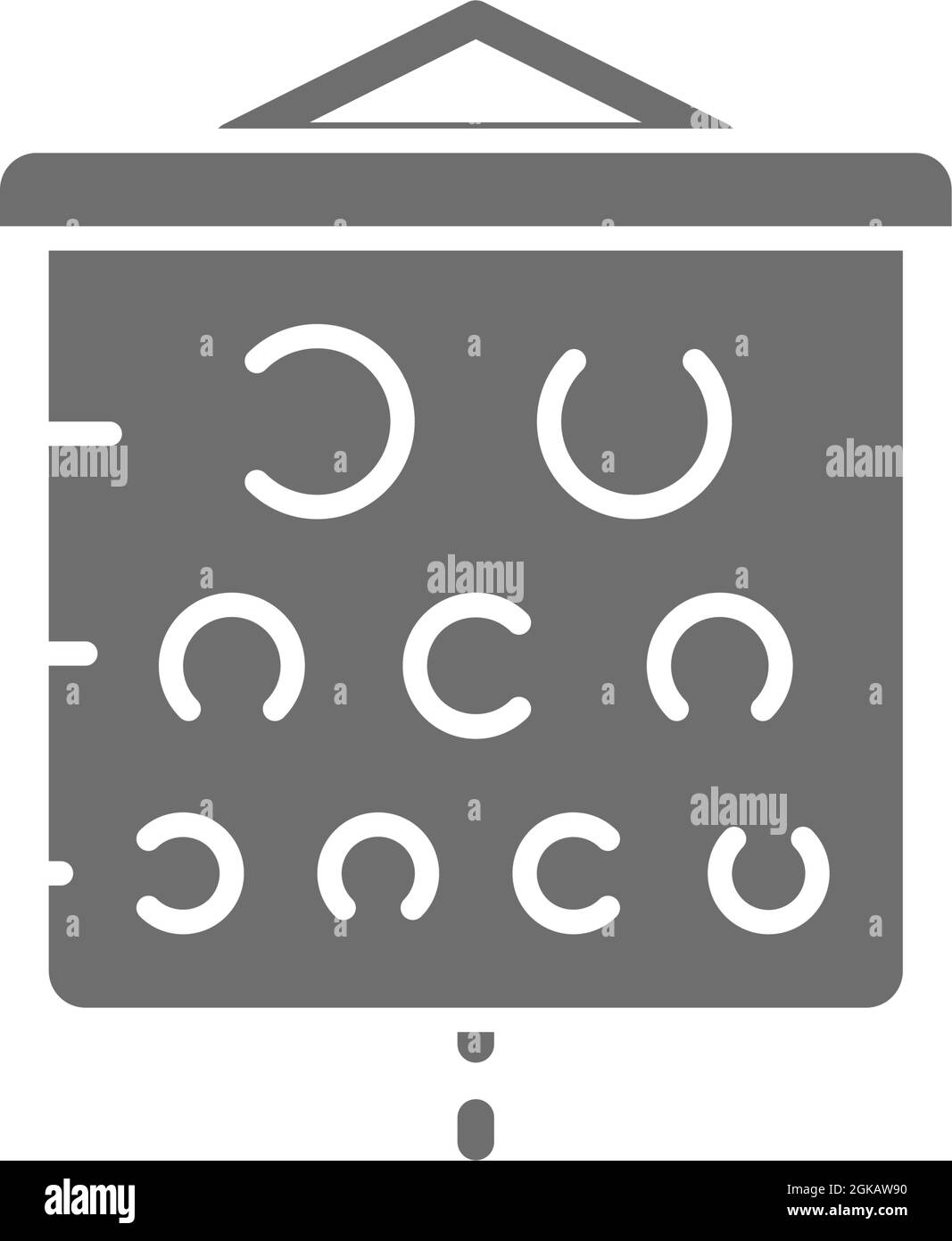 Vision test chart grey icon. Isolated on white background Stock Vector