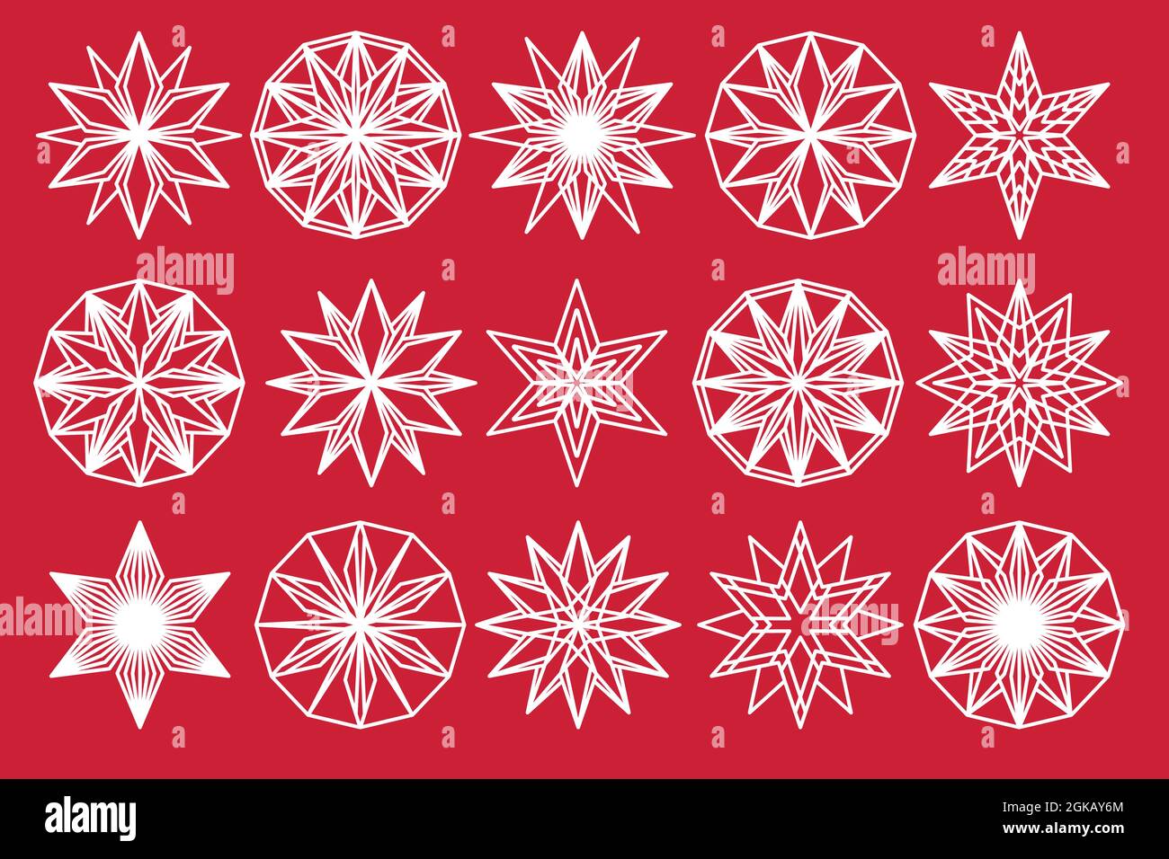 Snowflake vector set. Snow flake isolated icon collection Stock Vector