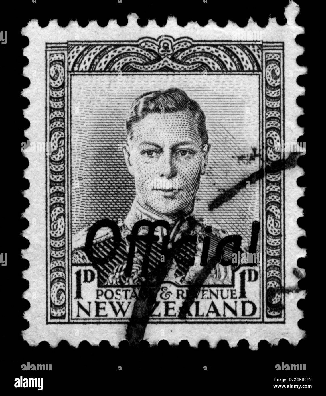 Stamp print in New Zealand,King Stock Photo Alamy