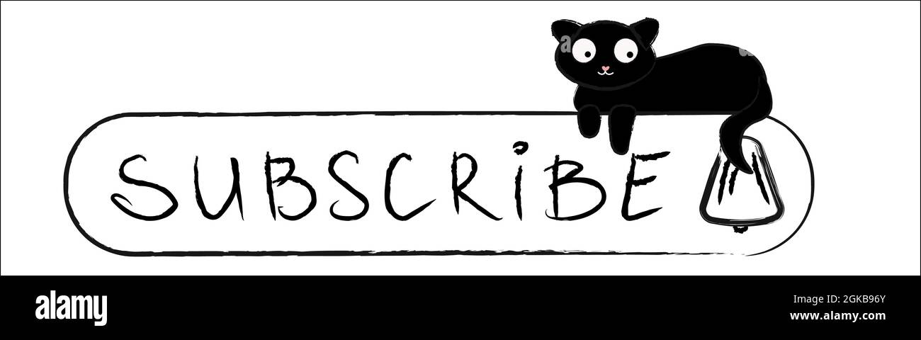 Vector black and white button for subscribtion Stock Vector