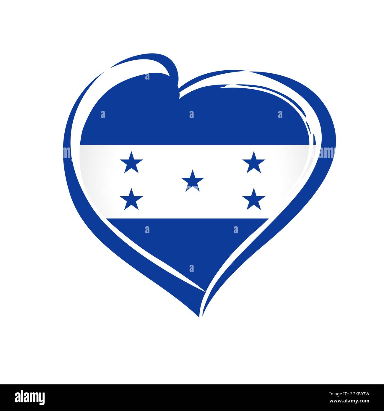 Love Honduras flag emblem. 200 years anniversary Independence Day Honduran from Spain. Celebration background with flag in heart shape. Vector sign Stock Vector