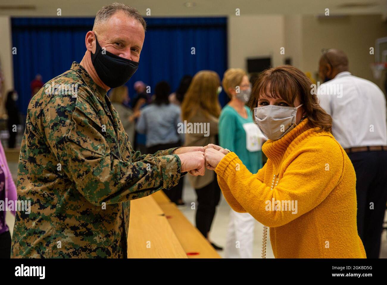 U.S. Marine Corps Col. Todd W. Ferry, left, the deputy commander of