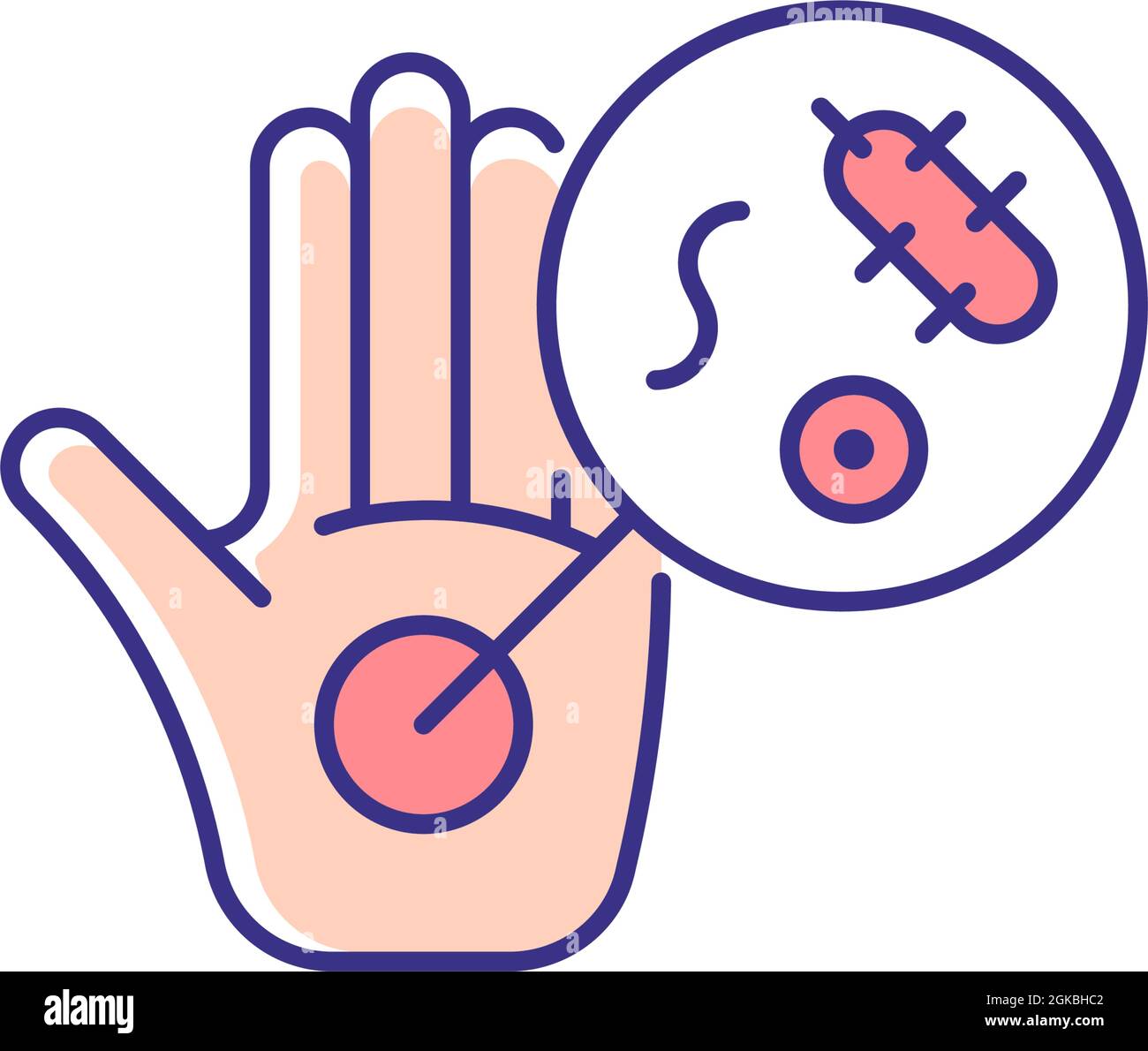 Dirty hands RGB color icon Stock Vector