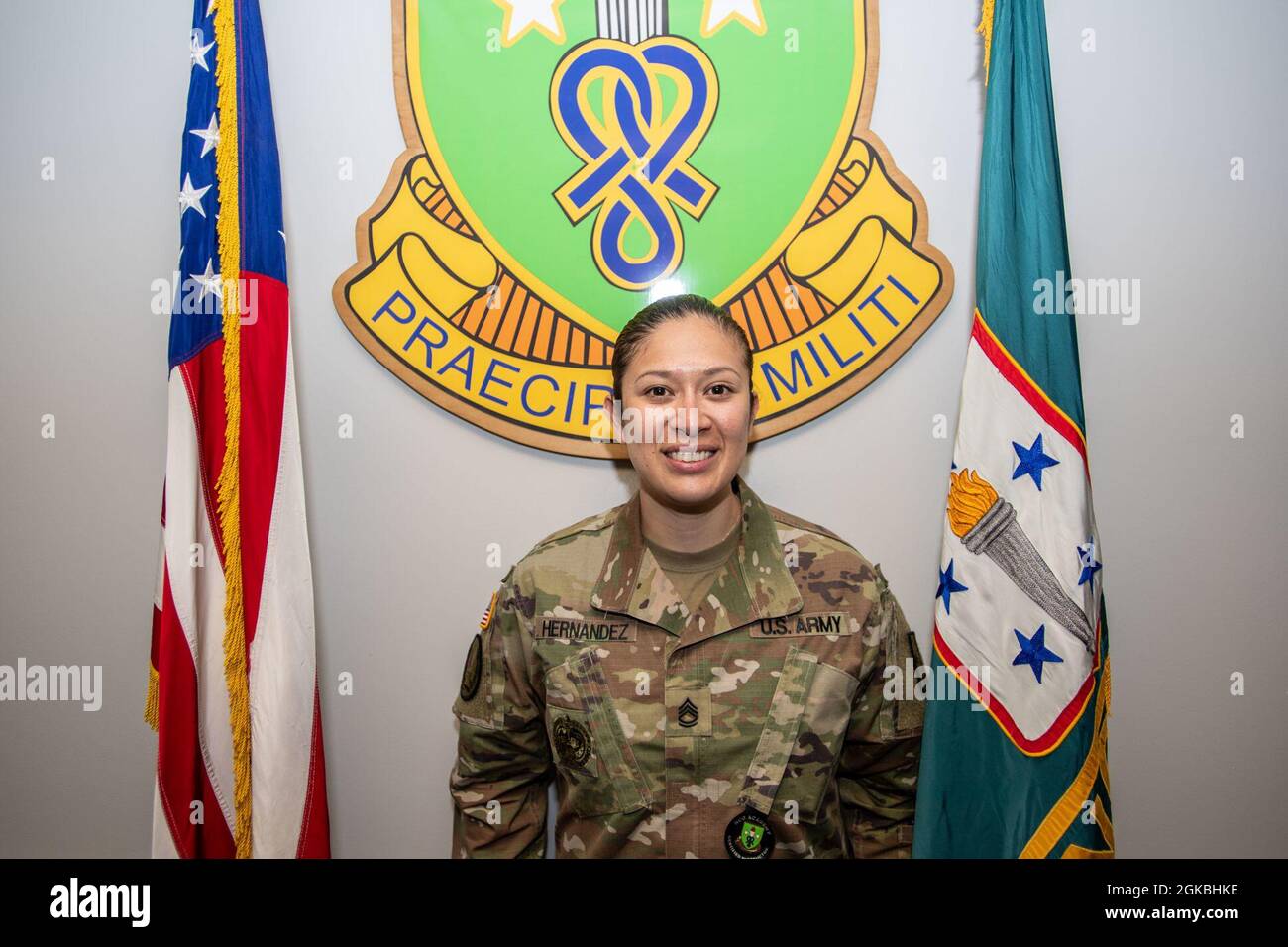 Sgt. 1st Class Maria Hernandez, Soldier Support Institute, was named TRADOC AG NCO of the Year. Stock Photo