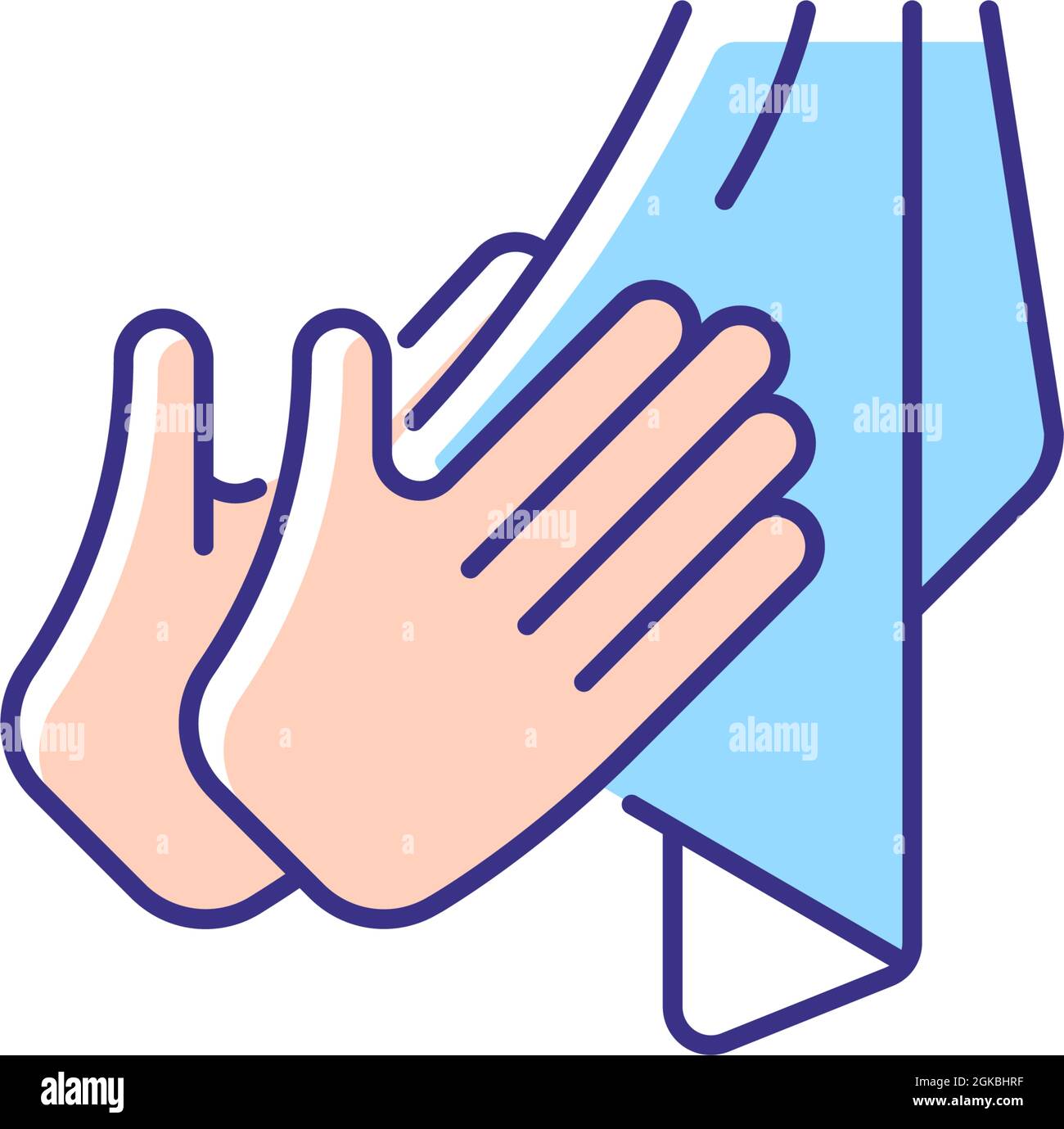 Dry hands with towel RGB color icon Stock Vector Image & Art Alamy