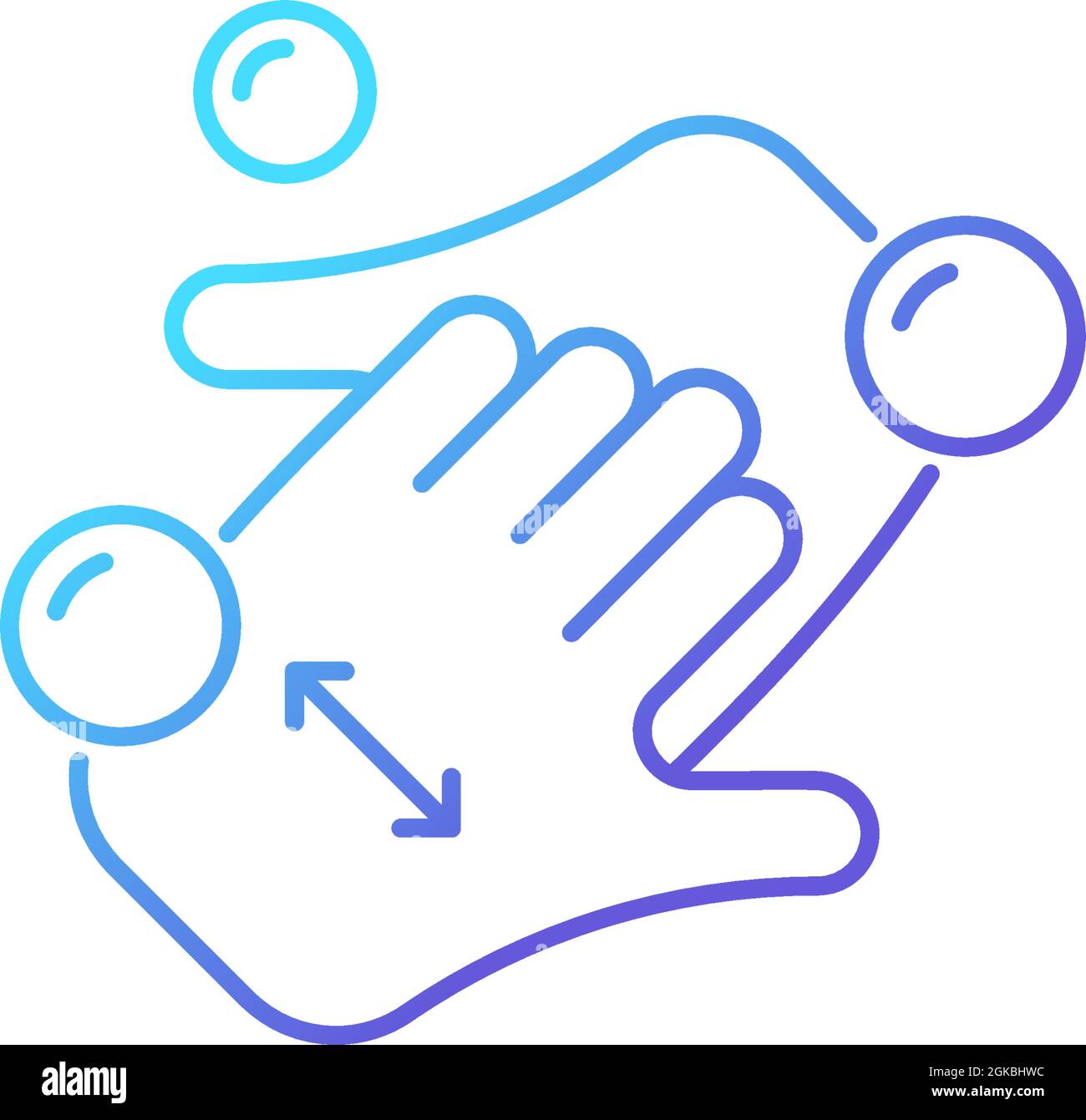 Cup fingers gradient linear vector icon Stock Vector
