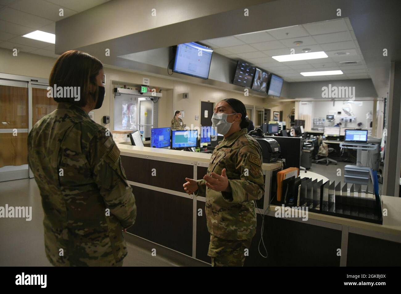 Senior Airman Maritza Hurtado, 316th Medical Group member, briefs Chief