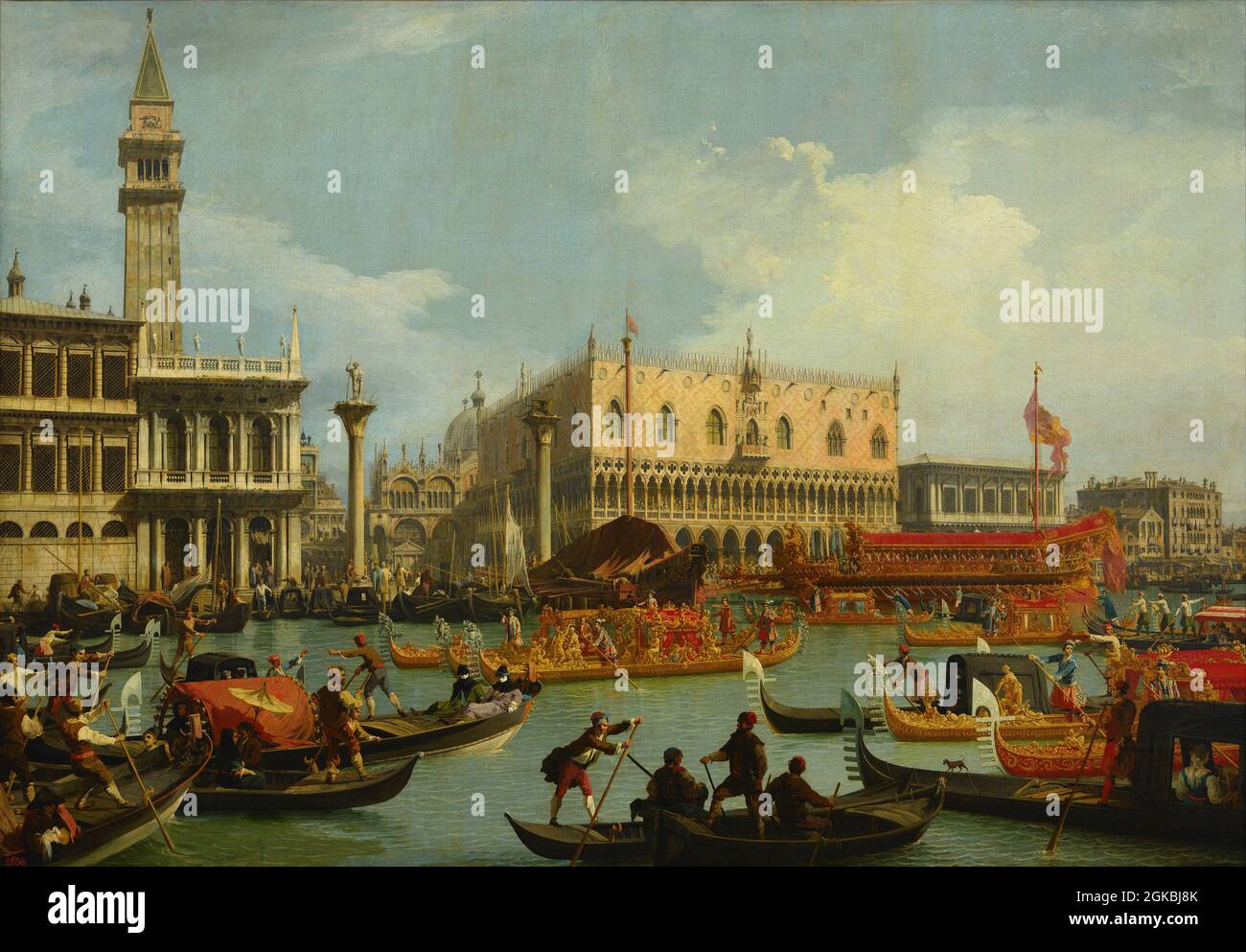 Artist: Canaletto (Giovanni Antonio Canal, 1697-1768)  Title: Bucentaur's return to the pier by the Palazzo Ducale / The Bucintore Returning to the Mo Stock Photo