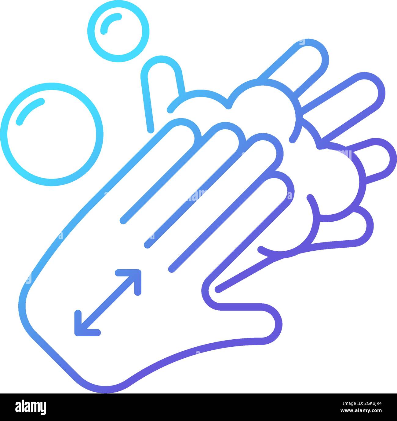 Lathering back of hands gradient linear vector icon Stock Vector