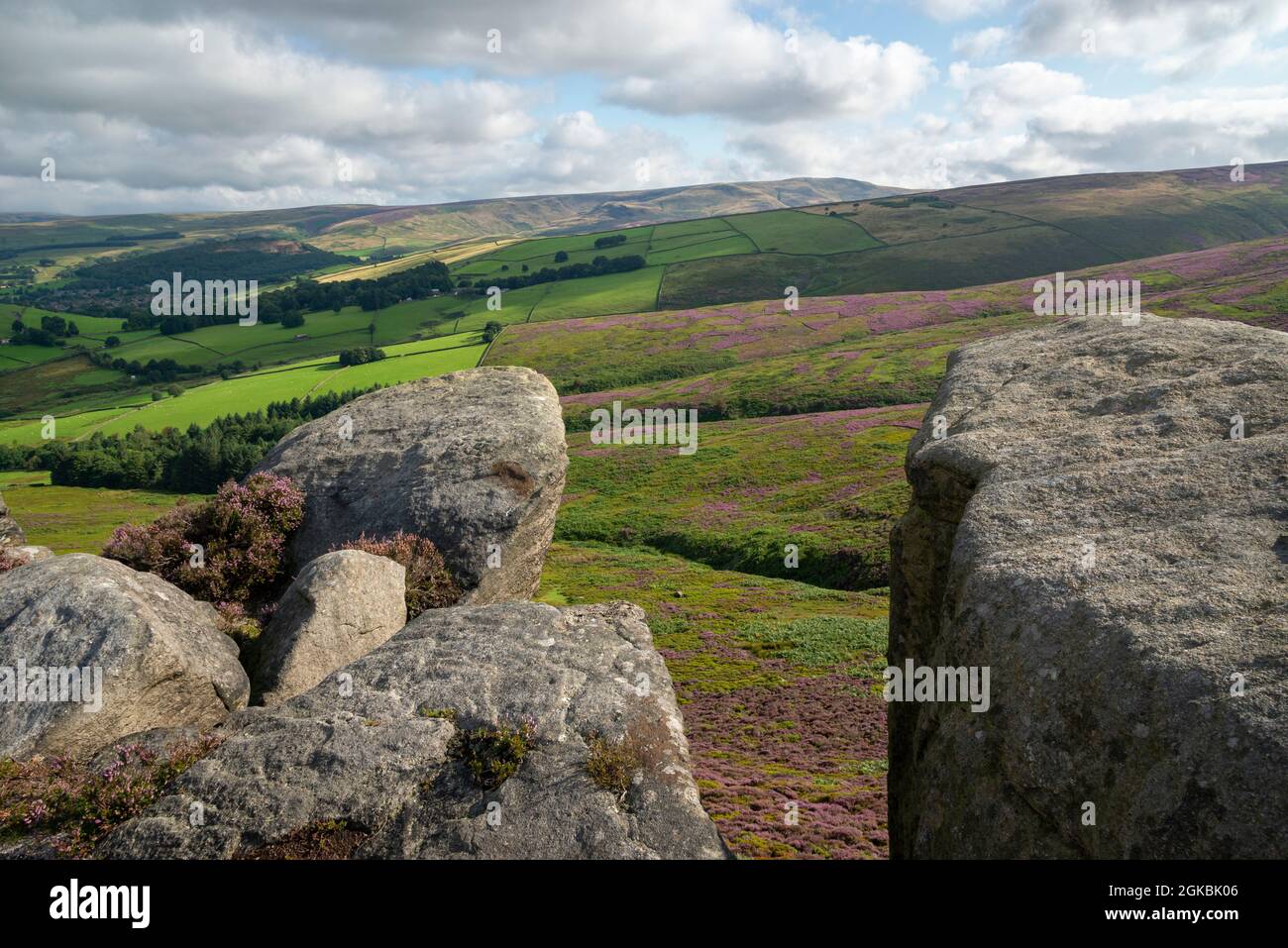 The Worm Stones, a gritstone outcrop in the hills above Glossop in the ...