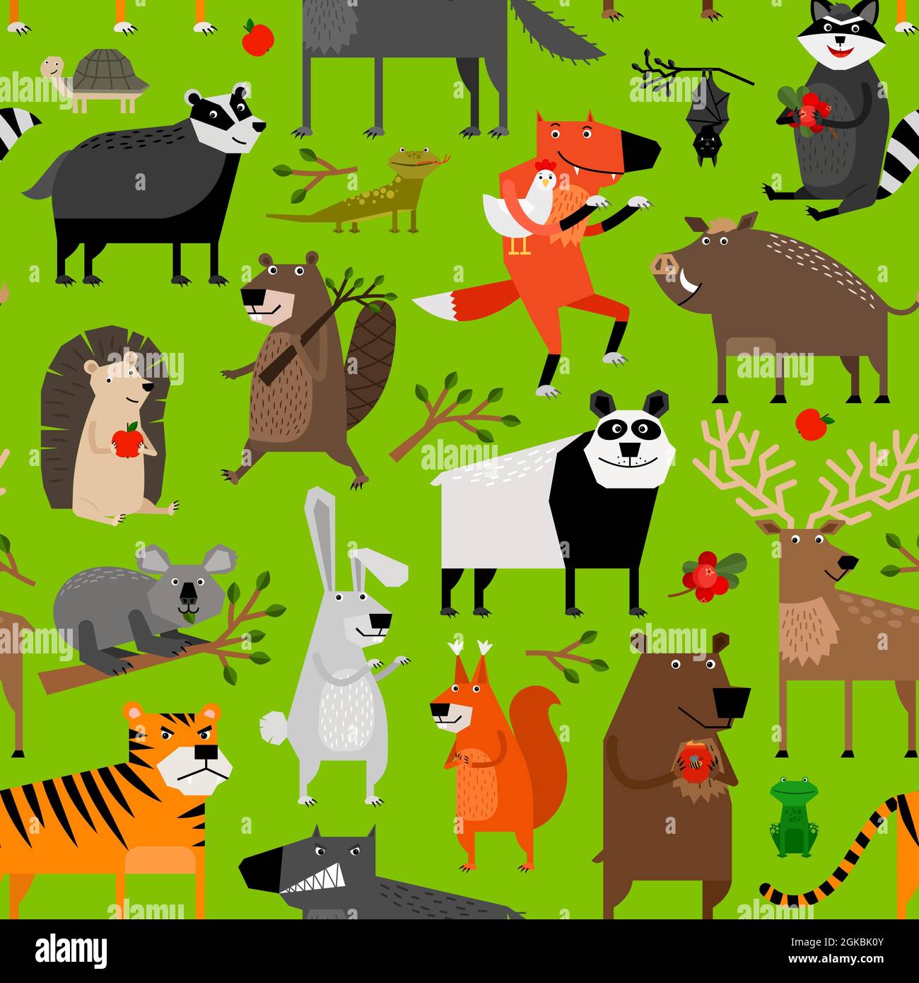 Forest seamless animals hi-res stock photography and images - Alamy