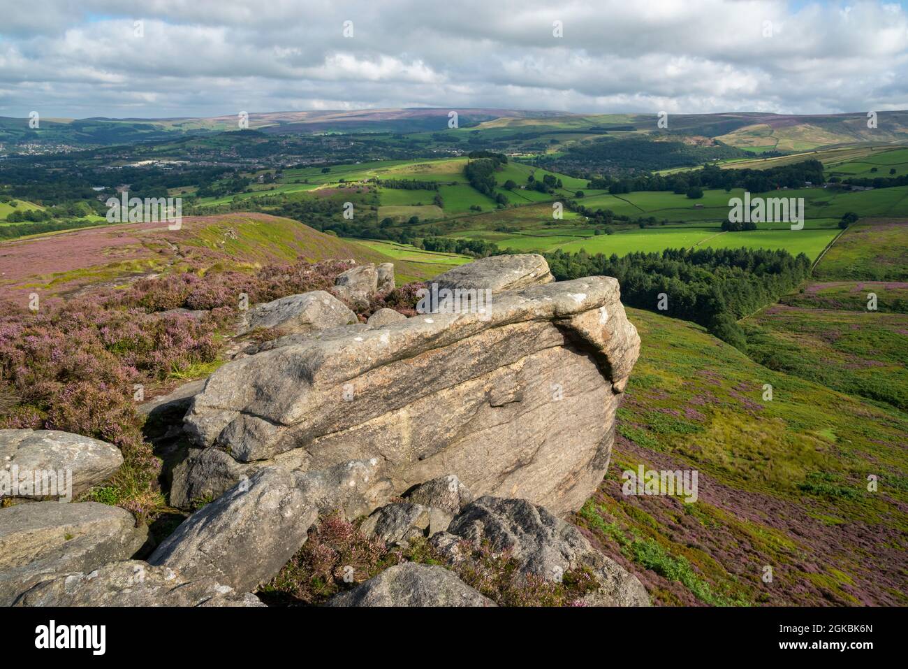 The Worm Stones, a gritstone outcrop in the hills above Glossop in the ...