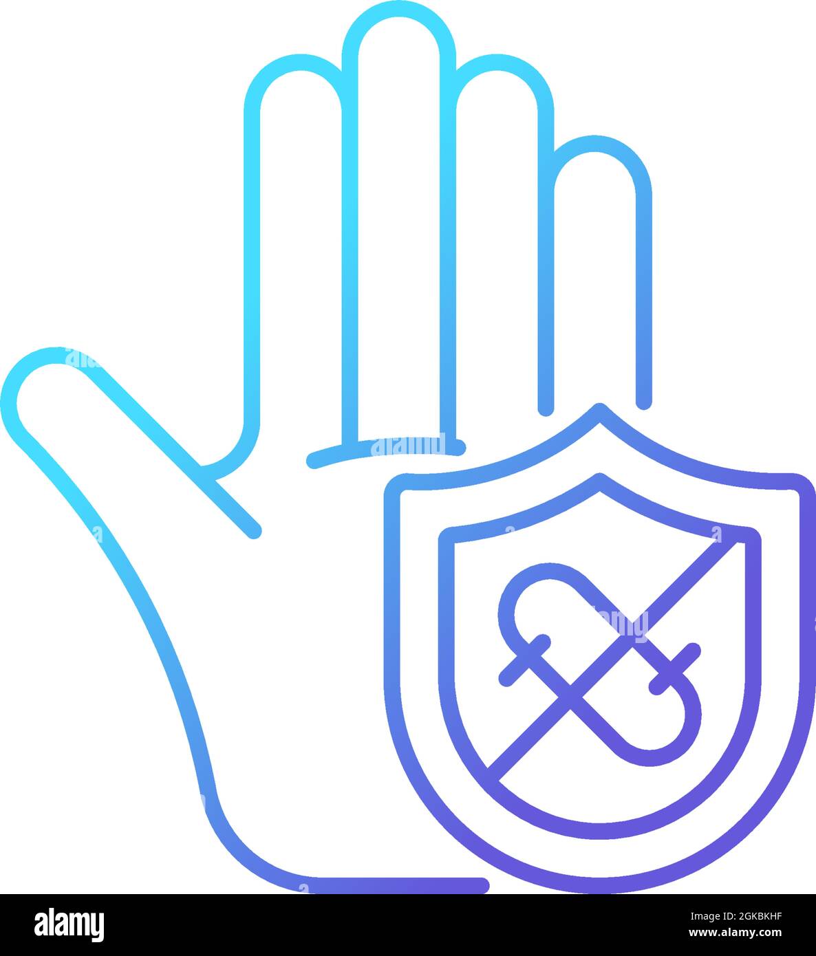 Microbes protection gradient linear vector icon Stock Vector