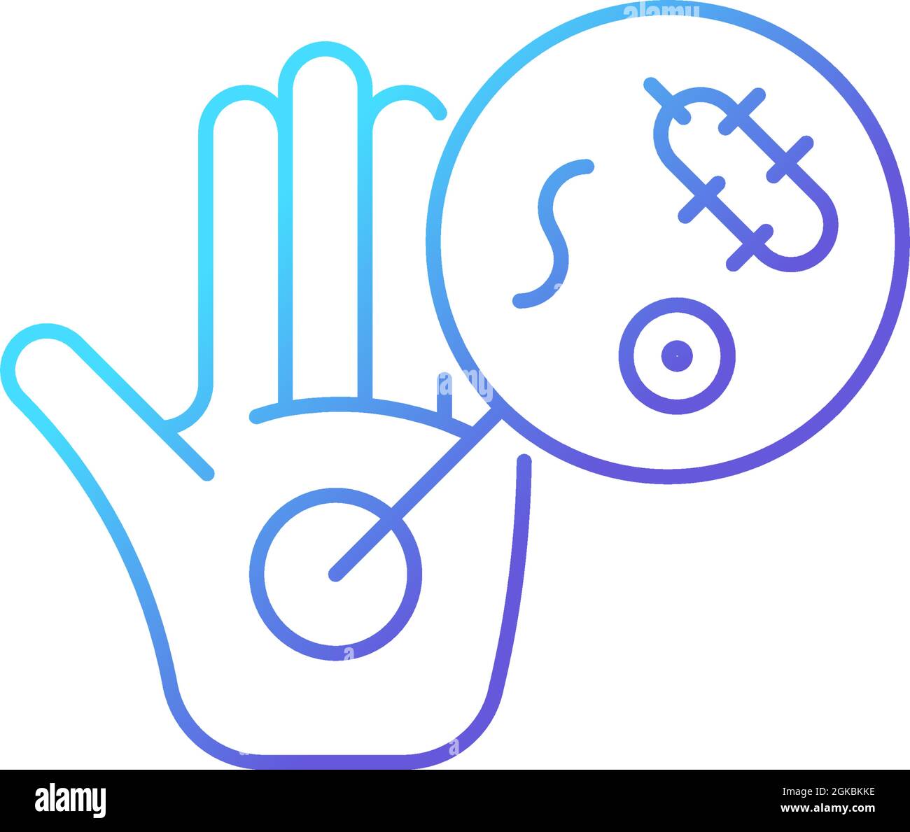 Dirty hands gradient linear vector icon Stock Vector