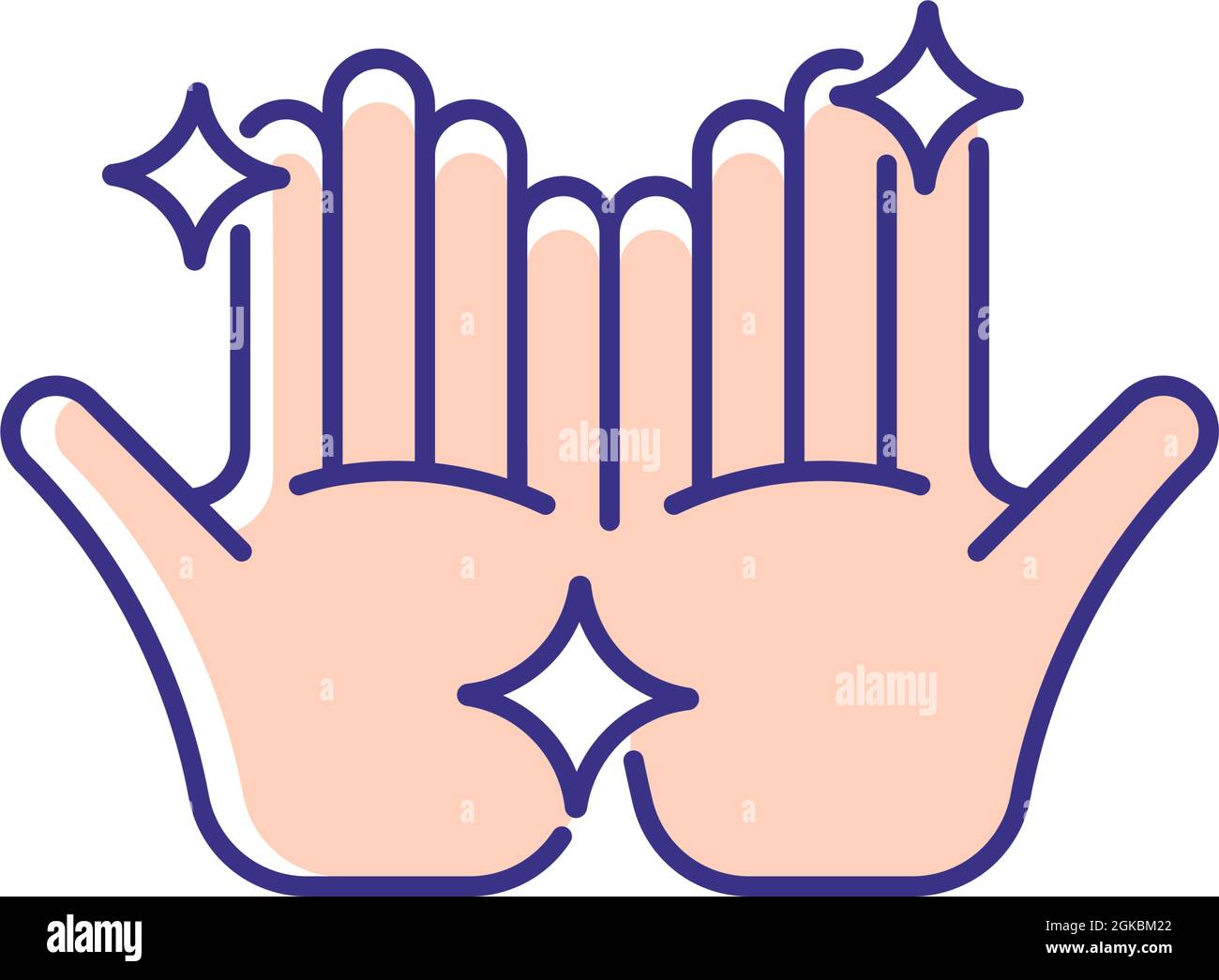 Clean hands RGB color icon Stock Vector
