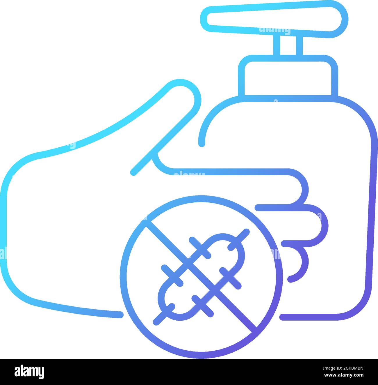 Antiseptic hand washing gradient linear vector icon Stock Vector
