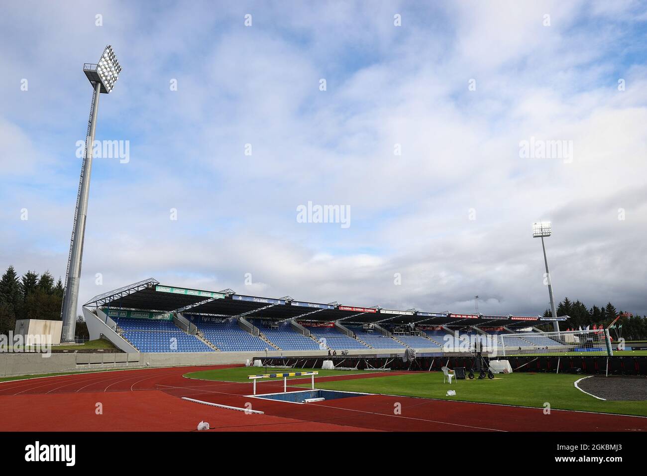 Reykjavik, Iceland. 08th Sep, 2021. Football: World Cup Qualification, Iceland - Germany, Group Stage, Group J, Matchday 6 at Laugardalsvöllur Stadium. View into the stadium before the match. Credit: Christian Charisius/dpa/Alamy Live News Stock Photo