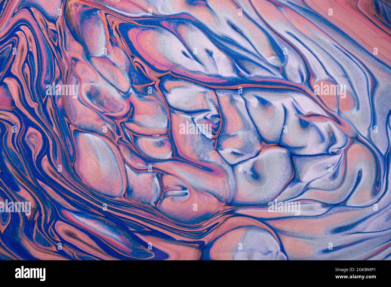 Abstract fluid art background navy blue and pink colors. Liquid marble ...