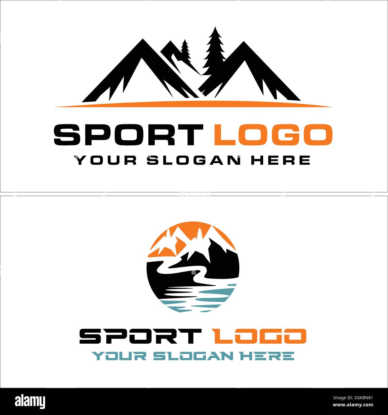 Sport mountain adventure logo design Stock Vector