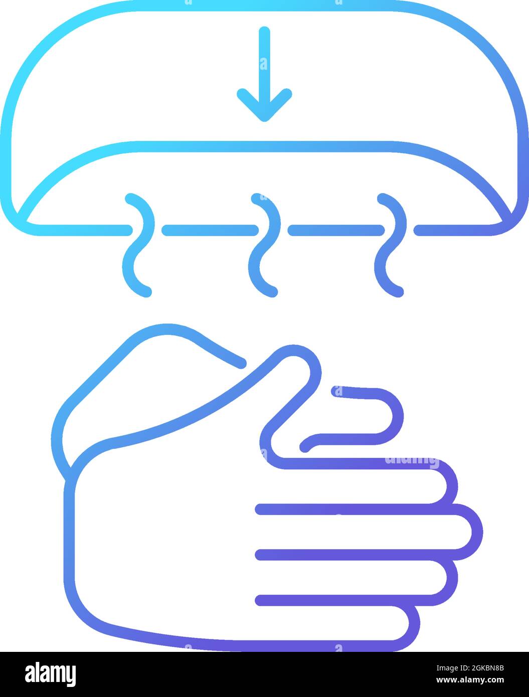 Air dry hands gradient linear vector icon Stock Vector