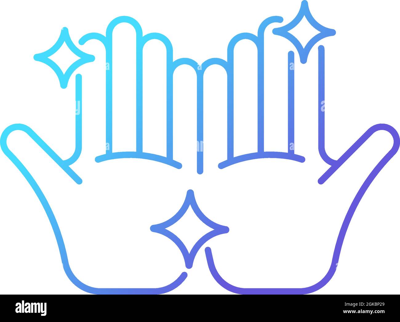 Clean hands gradient linear vector icon Stock Vector