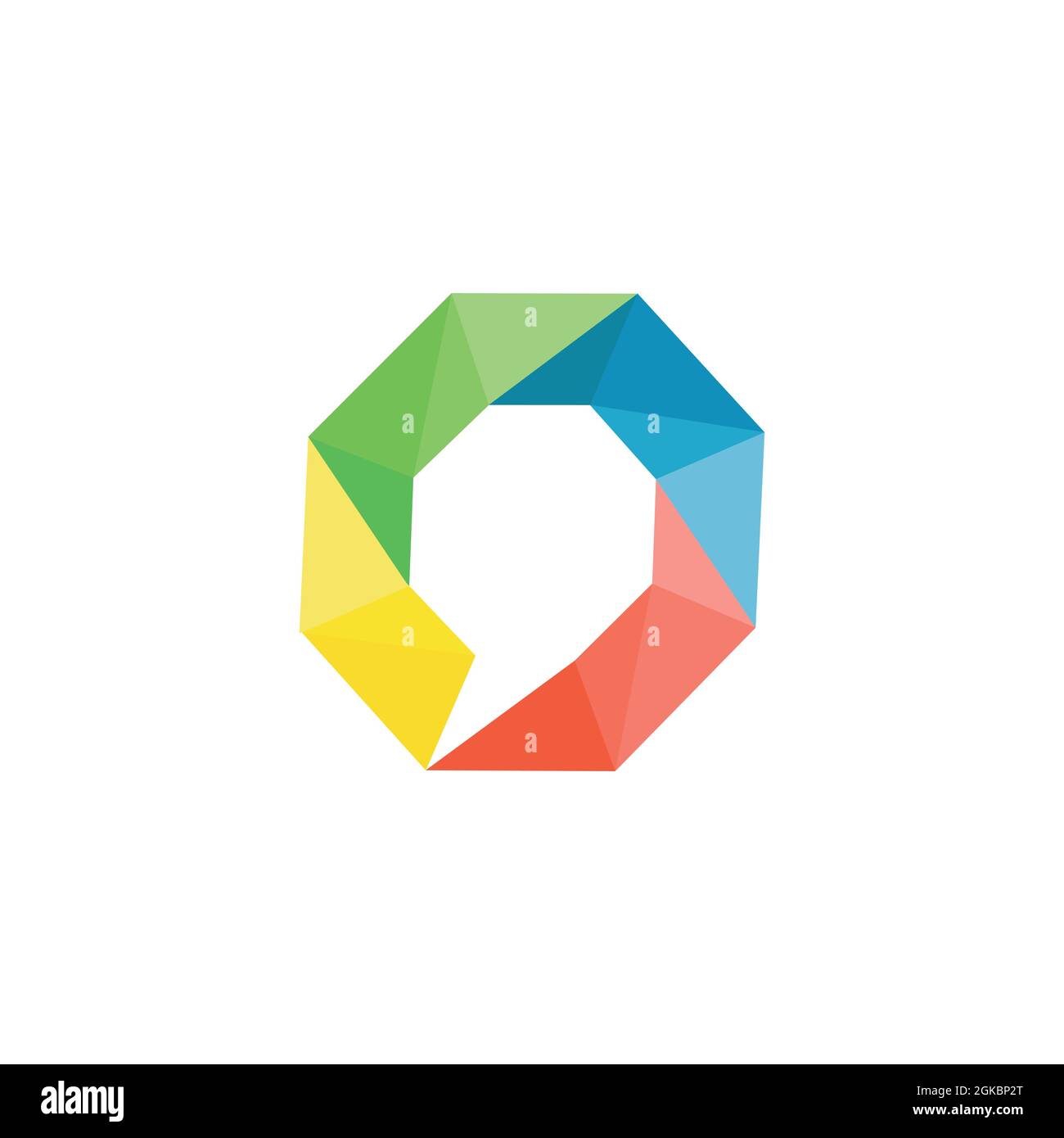 abstract letter O chat logo icon flat concept vector graphic design Stock Vector