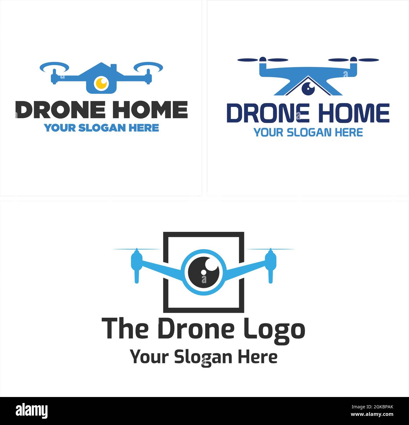 Photography drone home logo design Stock Vector