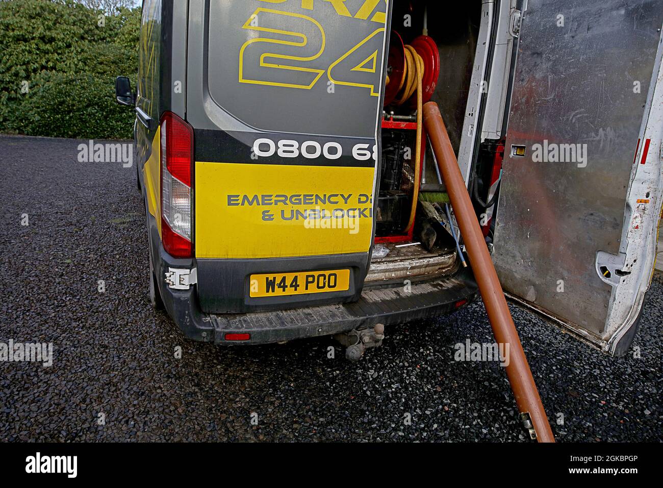 NUMBER  plate on van  that matches job in hand, Stock Photo
